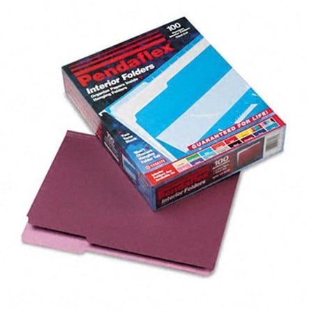 Pendaflex Pendaflex 421013BUR Interior File Folders- 1/3 Cut- Top Tab- Letter- Burgundy- 100/Box 421013BUR